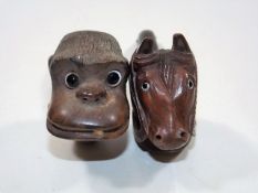 Two Carved Novelty Pipes