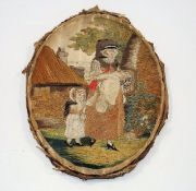 A Georgian Silk Embroidered Picture