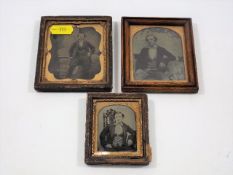 Three Gilt Mounted Daguerreotype Photographs, One