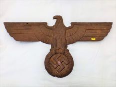 A Large Cast Iron Nazi Eagle Emblem Removed From A