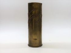 An Early 20thC. Russian Trench Art Shell Inscribed