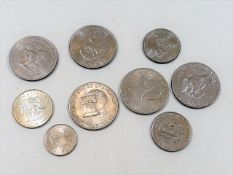 Five USA One Dollar Coins & Other US Coins