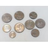 Five USA One Dollar Coins & Other US Coins