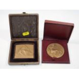 Two Boxed French Bronze Commemorative Medals