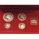 A Pobjoy Mint Gold Proof Set Comprising A £5 Coin,