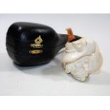 A Large Carved Meerschaum Pipe Depicting 17thC. St