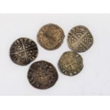 Five 15th/16thC. English Silver Coins