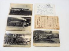 Four Photograph Postcards Of Early Aviation Includ