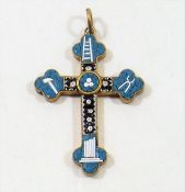 A Gilt Micro Mosaic Crucifix