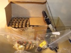 A Box Of Brass Bullet Shells, A Brass Button Guard