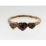 A 9ct Gold Ring With Small Sapphire & Diamonds