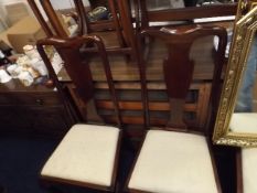 Four 18thC. Style Farmhouse Mahogany Dining Chairs
