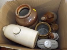 A Boxed Quantity Of Stoneware Items