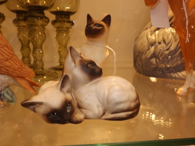 Two Beswick Siamese Cat Figures