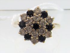 A 9ct Gold Sapphire Cluster Ring