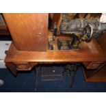 A Singer Sewing Machine, Stand & Cover