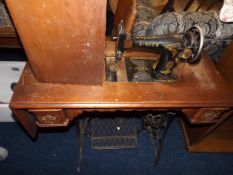 A Singer Sewing Machine, Stand & Cover
