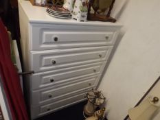 A Modern Chest Of Five Drawers Twinned With A Matc
