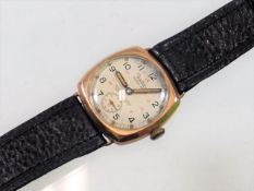 A Gents Rotary Wristwatch With 9ct Gol Case