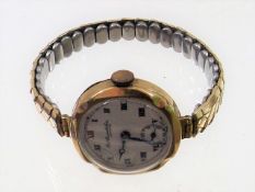 A Ladies Wristwatch With 9ct Gold Case