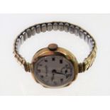 A Ladies Wristwatch With 9ct Gold Case