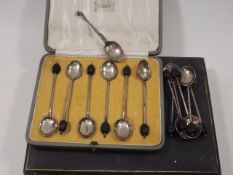 A Set Of Six Silver Coffee Bean Spoons, Six Plated
