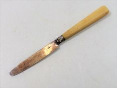 A Georgian Silver Bladed Butter Knife With Ivory H