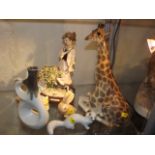 A Large Russian Giraffe & Other Ceramic Items