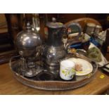 A Silver Plated Muffin Warmer & Other Items