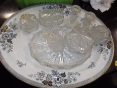 A 19thC. Platter & A Glass Dressing Table Set