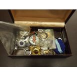 A Small Box Of Badges & Medals