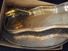 Two Silver Plated Trays & Other Plated Wares