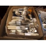 A Boxed Quantity Of Plated Wares