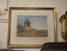 A 19thC. Watercolour Of A Continental Ruin Signed