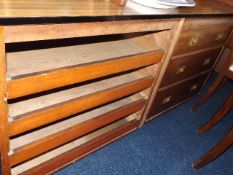 Two Sets Of Victorian Drawers Twinned With Retro D