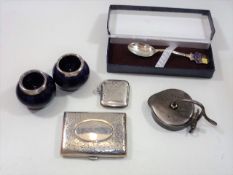 A Silver Vesta Case & Cigarette Case, Two Silver R