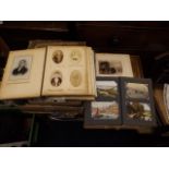 Two Family Photo Albums & A Vintage Postcard Album