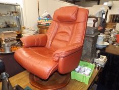 A Leather Lounge Armchair