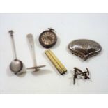 A Silver Pusher & Spoon Twinned With Other Various