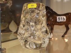 A Flint Liskeard Glass Knobbly Vase