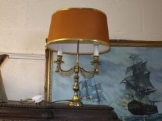 A Brass Double Lamp Fitting
