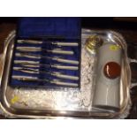 A Silver Plated Tray & Other Items