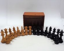 A C.1900 Staunton Style Chess Set & Box