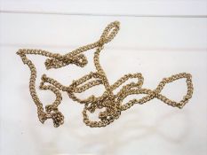 A Long 9ct gold plated chain with 9ct clasp links