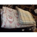 A Heavy Cotton Bedspread Twinned With Woollen Blan