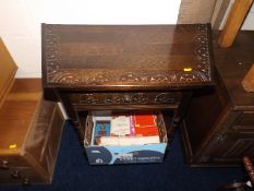 A Carved Wooden Hall Table With Drawer