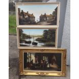Three Decorative Oil Paintings & Other Pictures &