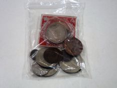 A Victorian Silver Coin & Other Coins