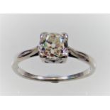 An 18ct gold Victorian cut diamond ring, approx. 1ct
