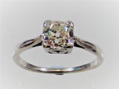 An 18ct gold Victorian cut diamond ring, approx. 1ct